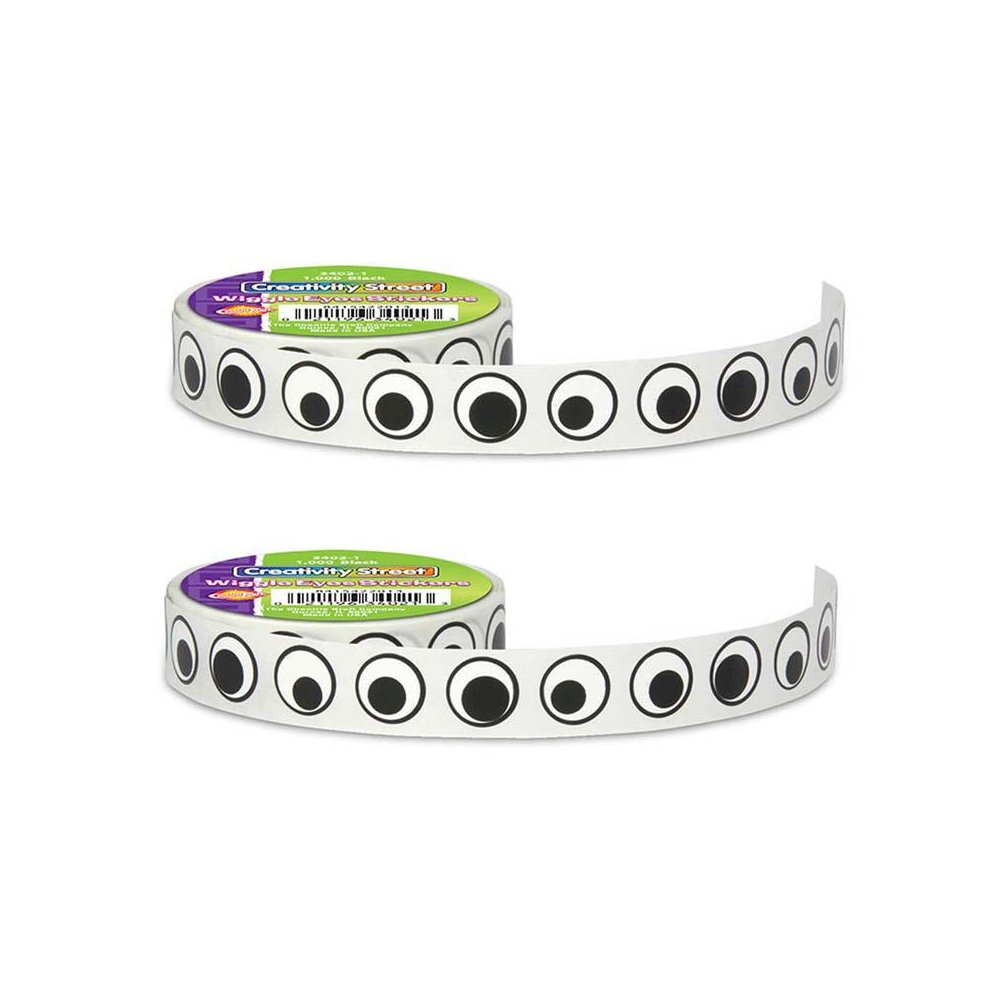 Wiggle Eyes Sticker Roll, Black, 0.5", 1000 Per Roll, 2 Rolls. Picture 1