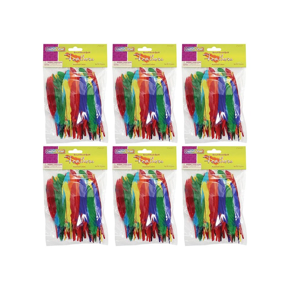Duck Quills, Assorted Colors, 3" to 5", 14 grams Per Pack, 6 Packs. Picture 1