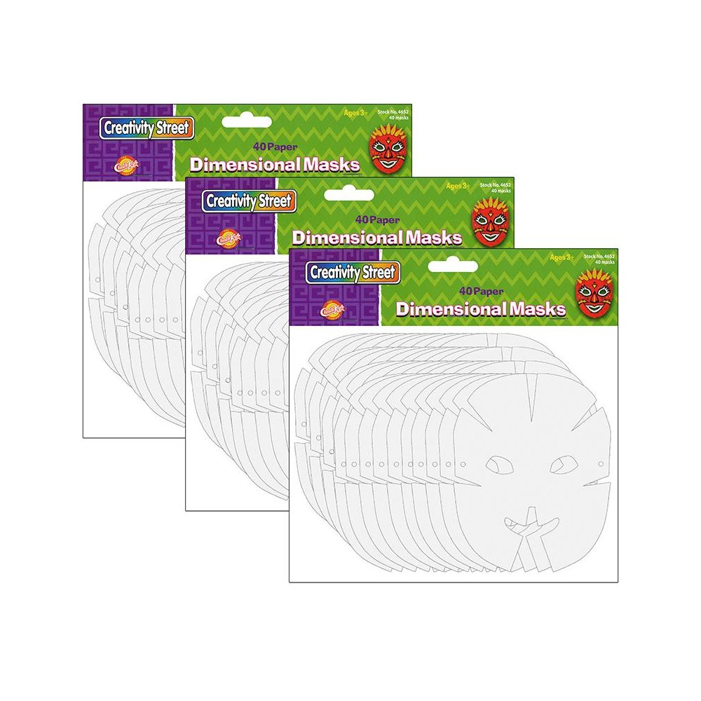 Die-Cut Dimensional Paper Masks, 10-1/2" x 8-1/4", 40 Per Pack, 3 Packs. Picture 1