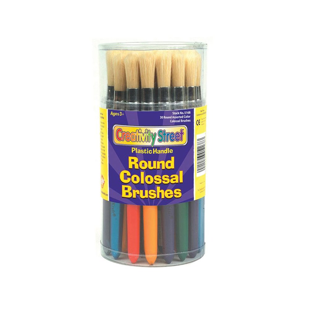 COLOSSAL ROUND PLASTIC HANDLE BRUSH ASSORTMENT-MULTI. Picture 1