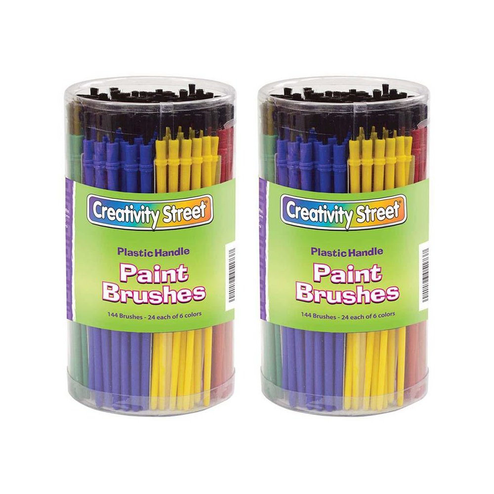 Plastic Handle Brush Classroom Pack, 7" Long, 144 Brushes Per Pack, 2 Packs. Picture 1