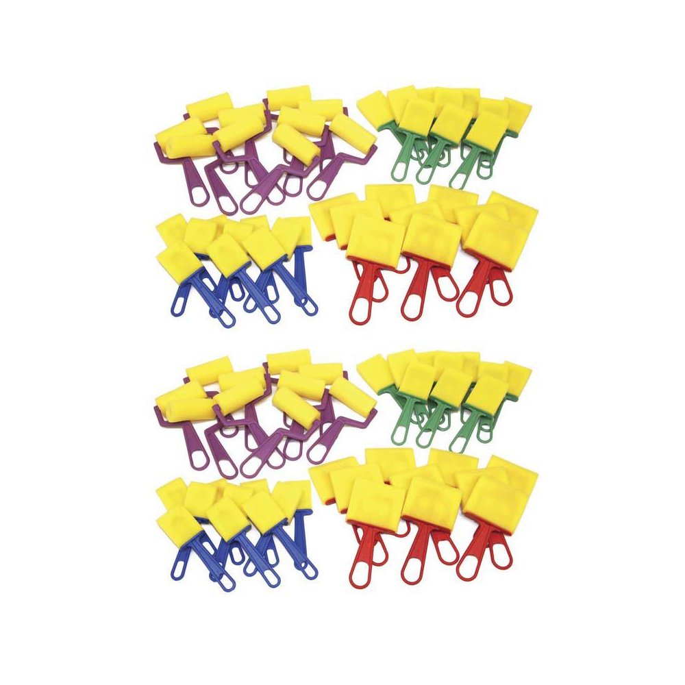 Foam Brush Classroom Pack, Assorted Colors & Sizes, 40 Pieces Per Pack, 2 Packs. Picture 1