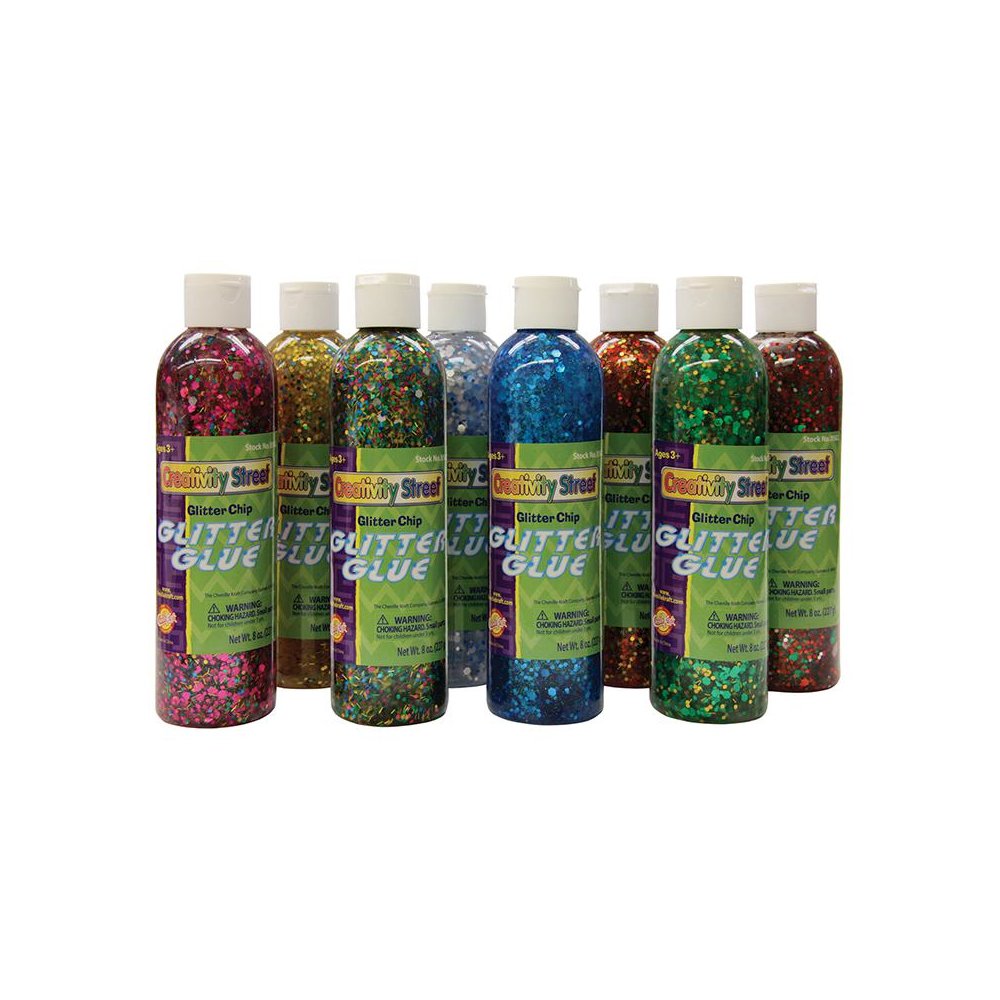 GLITTER CHIP GLUE 8PK ASSORTMENT. Picture 1