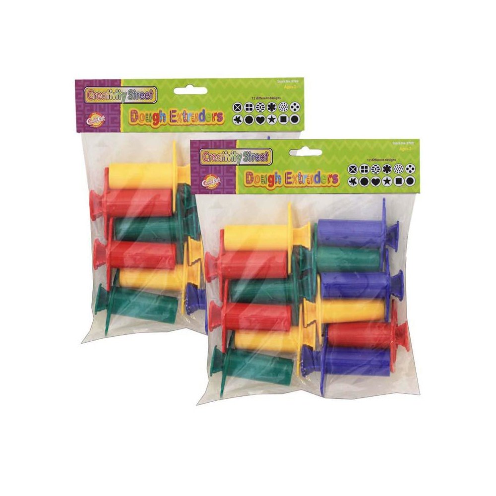 Dough Extruders, 12 Assorted Patterns, Approx. 3", 12 Pieces Per Pack, 2 Packs. Picture 1