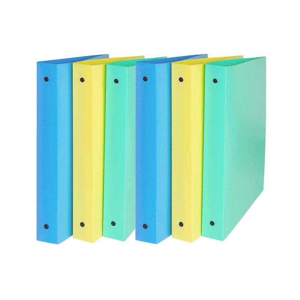 3-Ring Binder, 1" capacity, Assorted Colors, Pack of 6. Picture 1