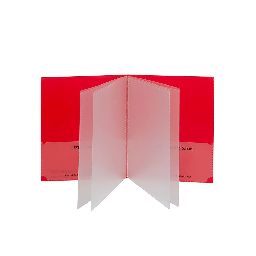 Classroom Connector Multi-Pocket Folders, Red, Box of 15. Picture 1