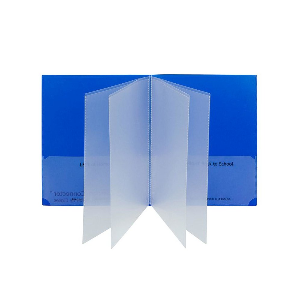 Classroom Connector Multi-Pocket Folders, Blue, Box of 15. Picture 1