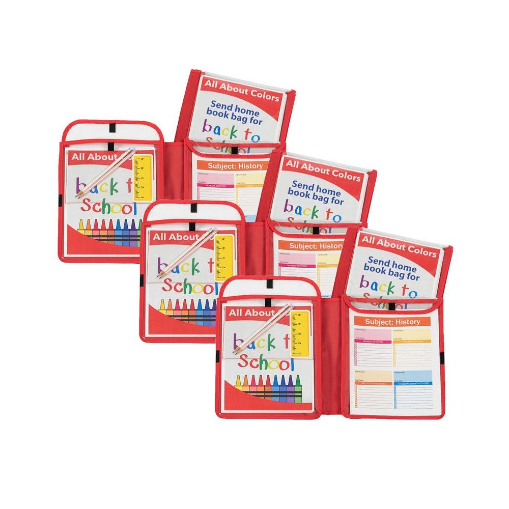 Homework Connector Folder, Red, Pack of 3. Picture 1