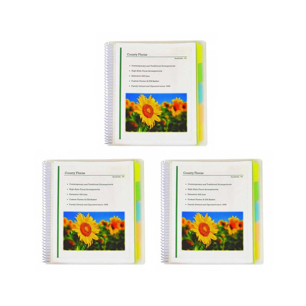 10-Pocket Poly Portfolio with Write-On Index Tabs, 5-Tab, Pack of 3. Picture 1