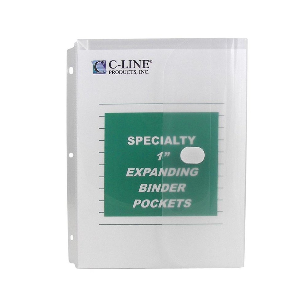 BINDER POCKET 10PK HOOK & LOOP CLOSURE CLEAR. Picture 1