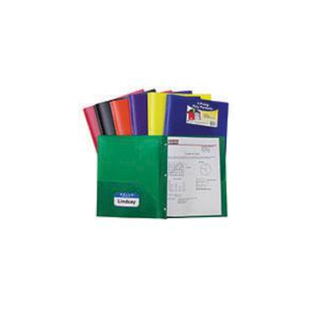 TWO POCKET POLY PORTFOLIOS 36/BOX ASSORTED WITH PRONGS. Picture 2