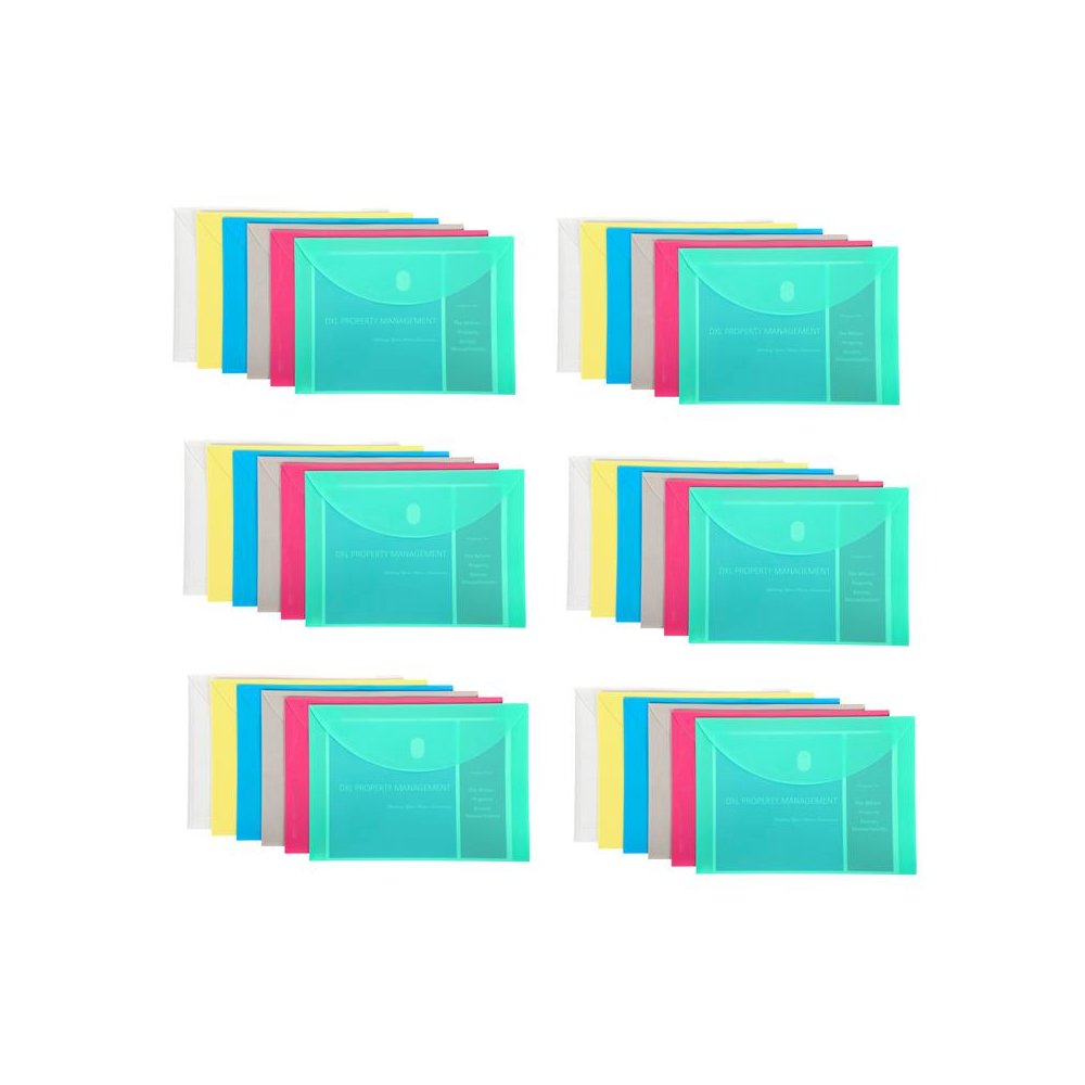 Poly XL Reusable Envelope, Letter Size, Side Load, Assorted, Pack of 36. Picture 1