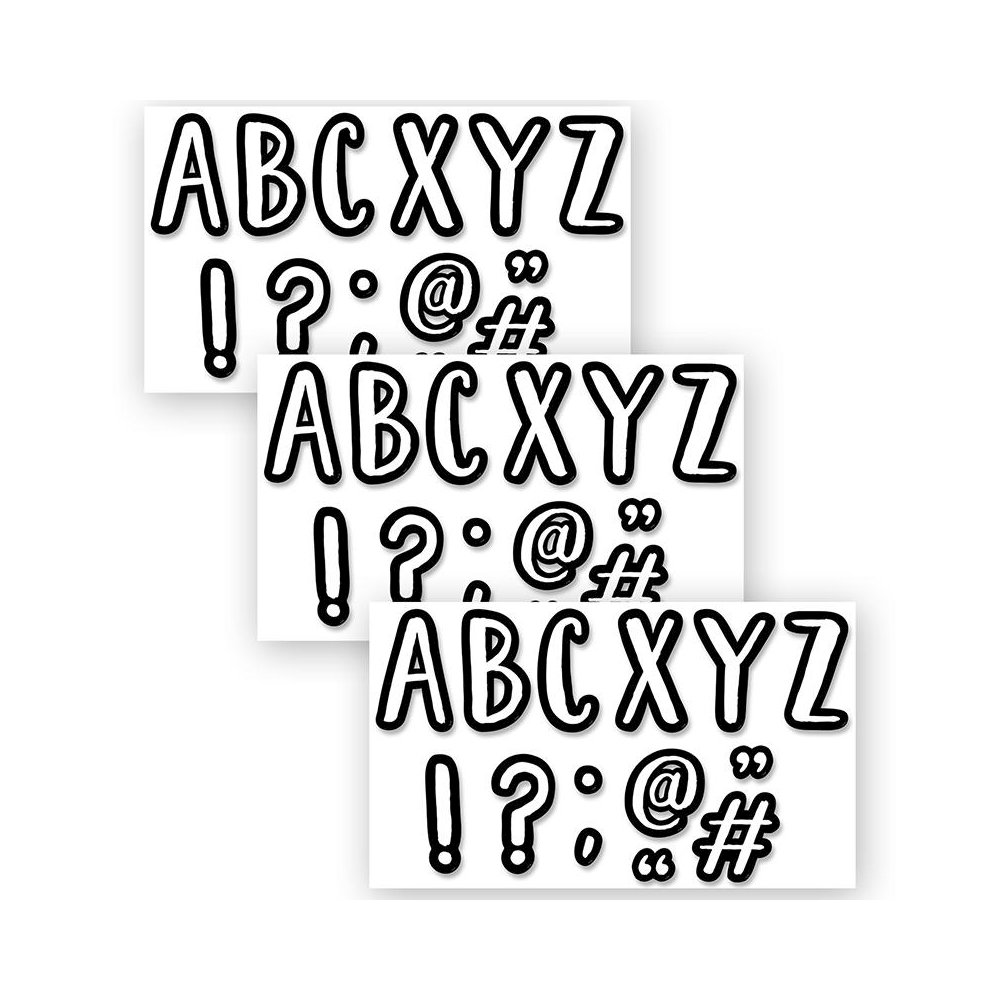 Café 7 Inch Designer Letters, 114 Pieces Per Pack, 3 Packs. Picture 1