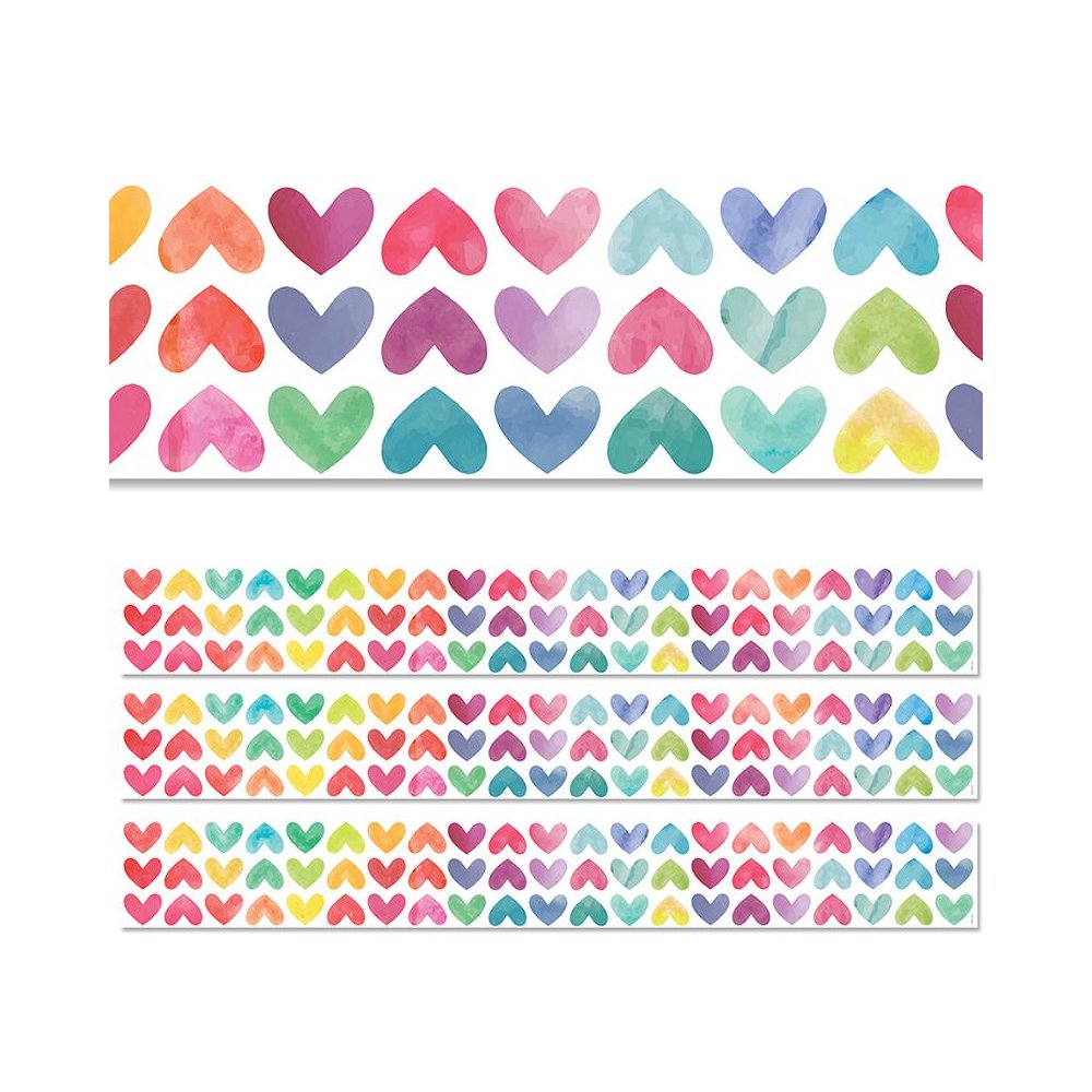 Colorful Hearts EZ Border, 48 Feet, 3 Packs. Picture 1