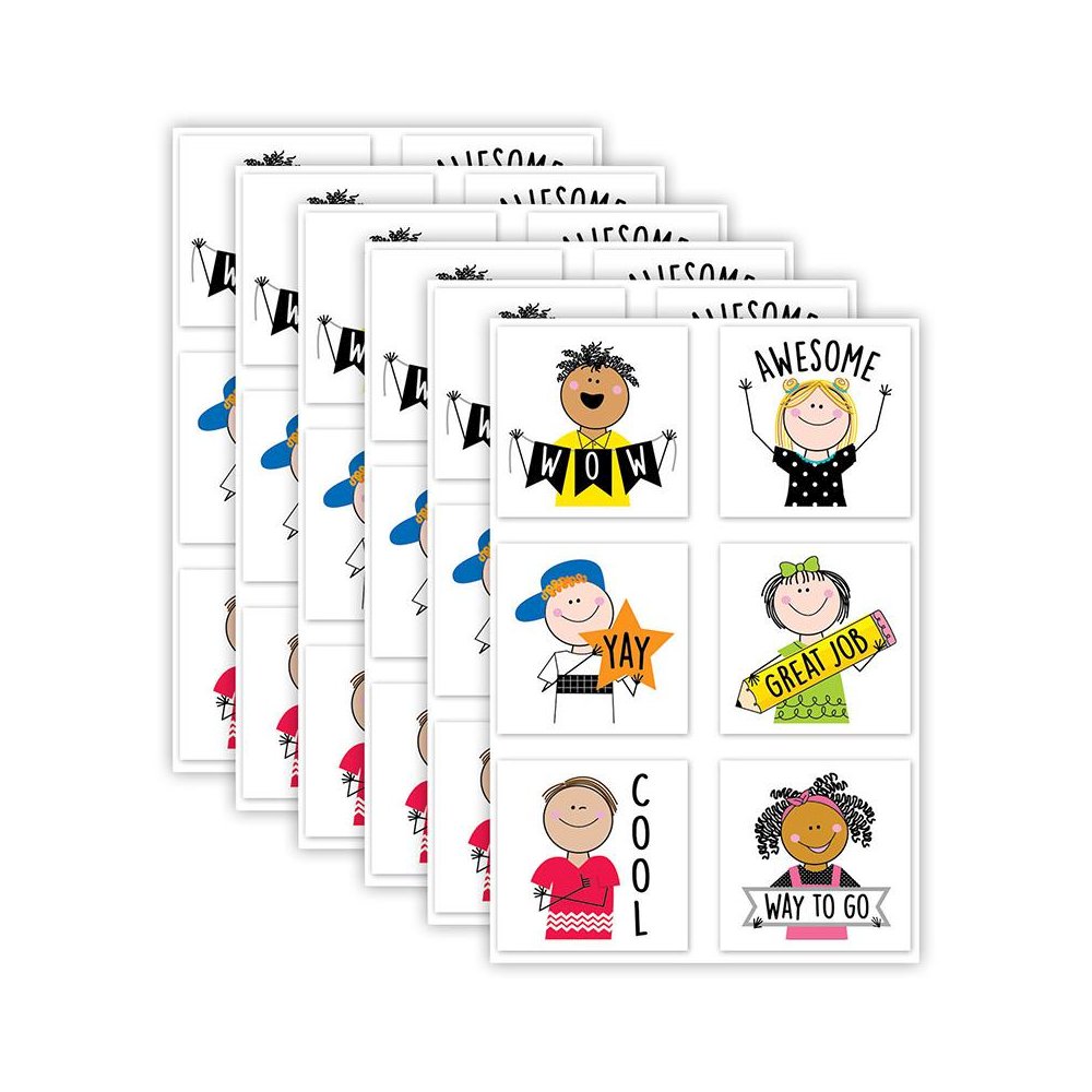 Stick Kids Rewards Stickers, 1-1/2", 60 Per Pack, 6 Packs. Picture 1