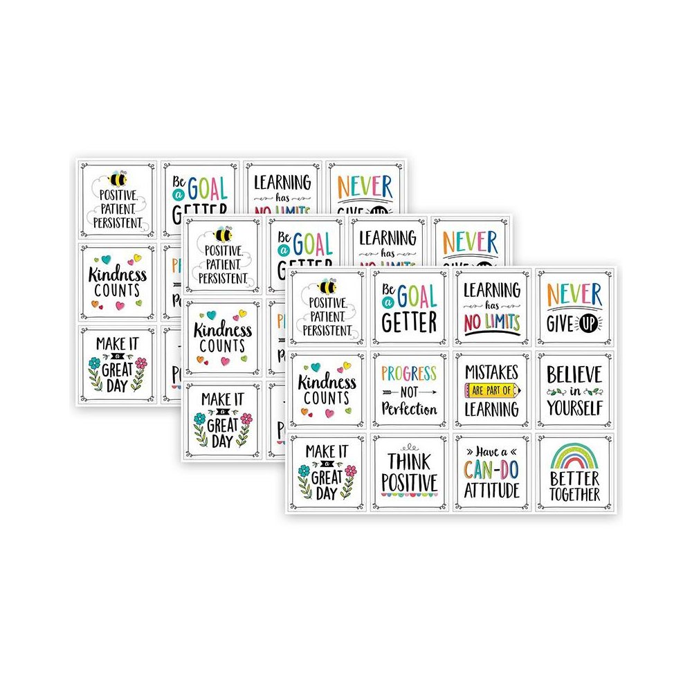Positive Mindset 10" Designer Cut-Outs, 12 Per Pack, 3 Packs. Picture 1