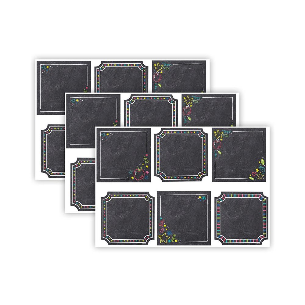 Colorful Chalk Cards 6 Inch Designer Cut-Outs, 36 Per Pack, 3 Packs. Picture 1