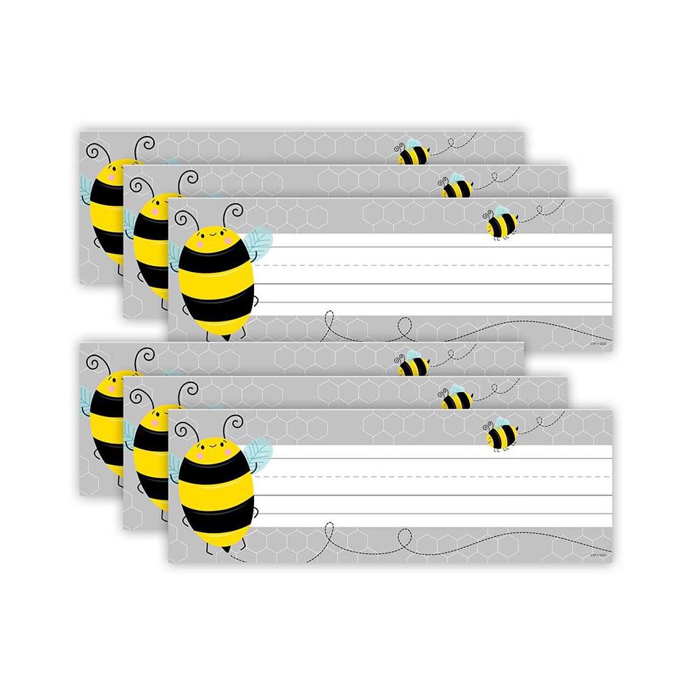 Busy Bees Name Plates, 9-1/4" x 3-1/4", 36 Per Pack, 6 Packs. Picture 1