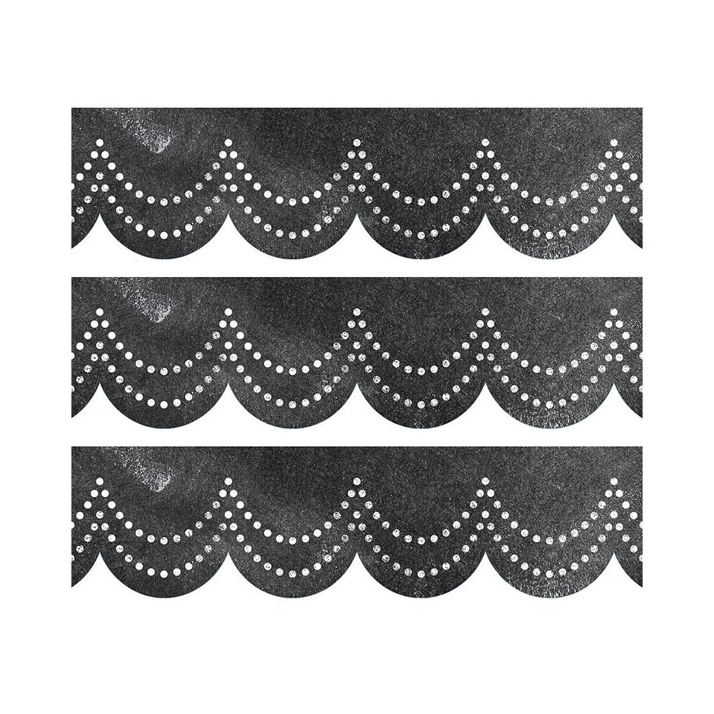 Chalk It Up! Dotted Scallops EZ Border, 48 Feet Per Pack, 3 Packs. Picture 1