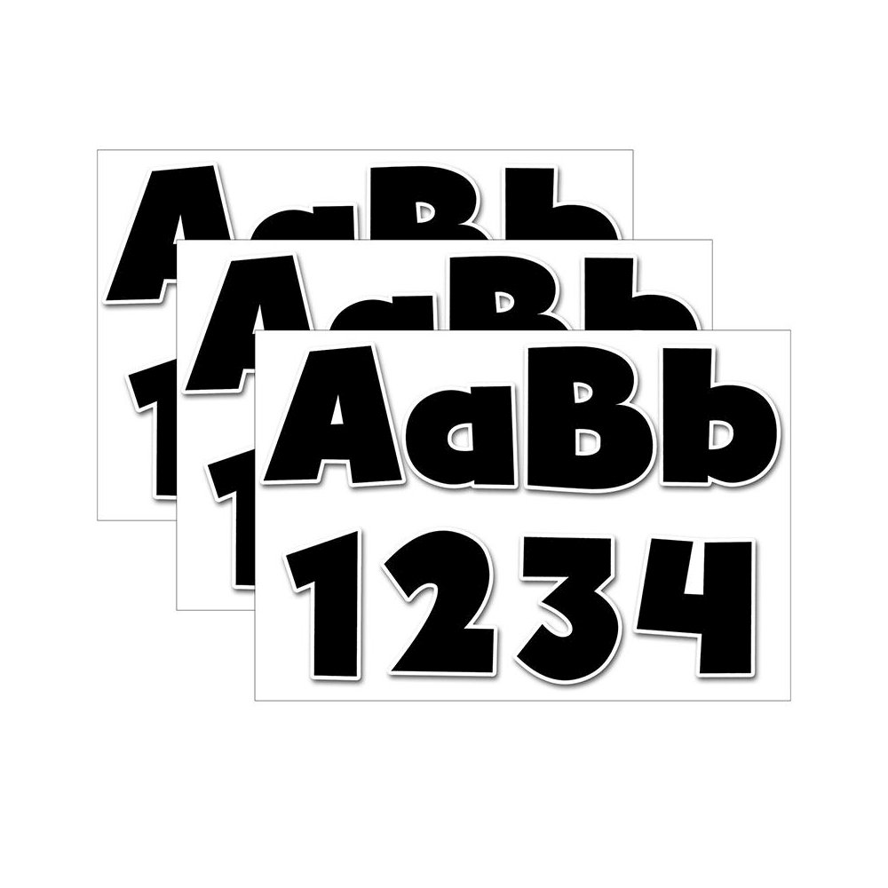 Bold Black 4" Designer Letters, 199 Per Pack, 3 Packs. Picture 1