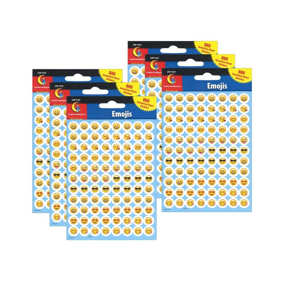 Emojis Hot Spot Stickers, 0.5", 880 Per Pack, 6 Packs. Picture 1