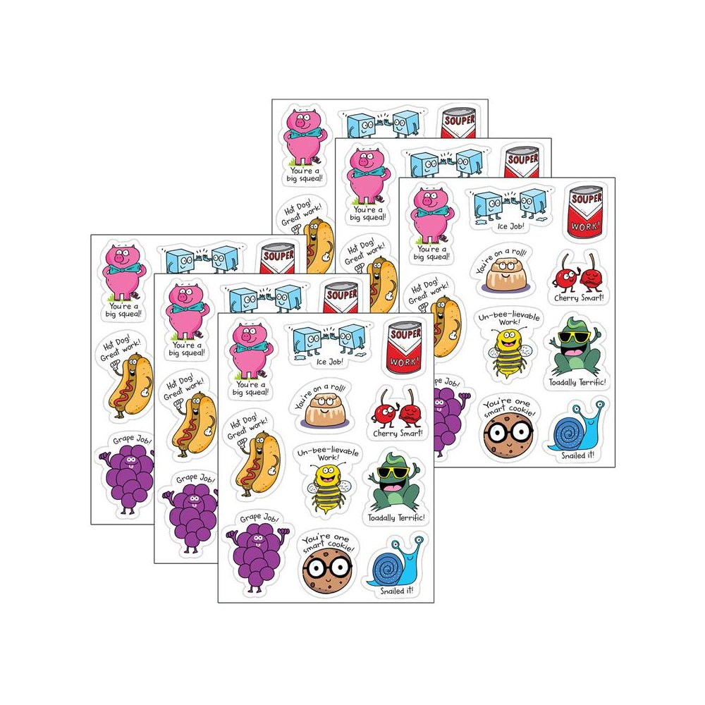 So Much Pun! Punny Reward Stickers, 55 Per Pack, 6 Packs. Picture 1