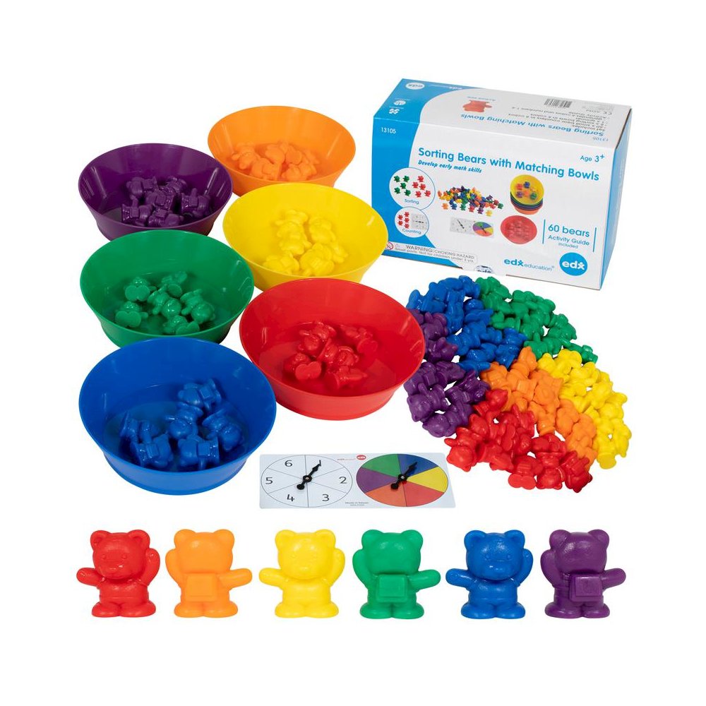 Counting Bears with Matching Bowls - 68pc Set. Picture 1