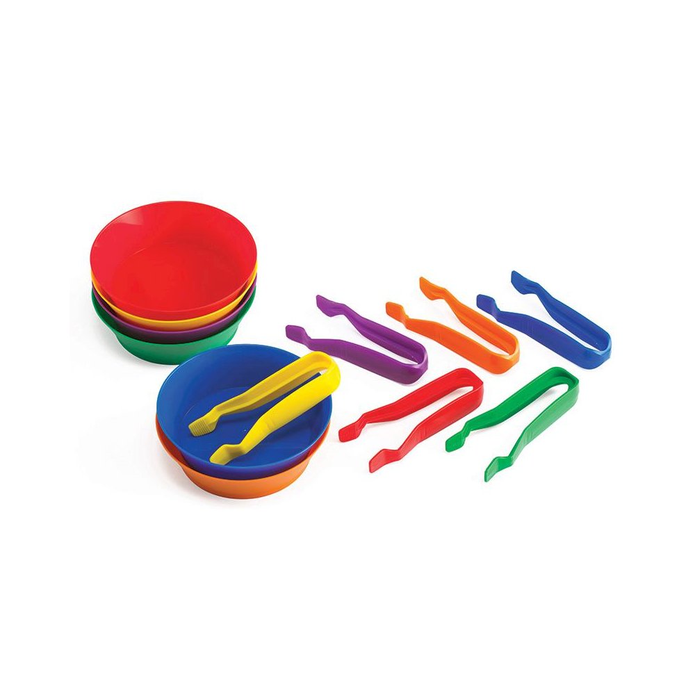 Sorting Bowls & Tweezers - Set of 12 - 18m+ - 6 Colors. Picture 1