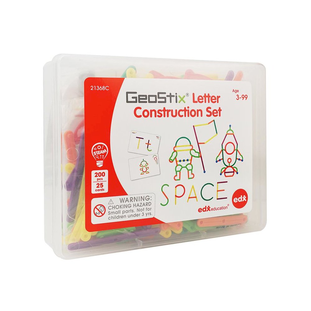 GeoStix Letter Construction Set - 200 Connecting Sticks - 50 Activities. Picture 1