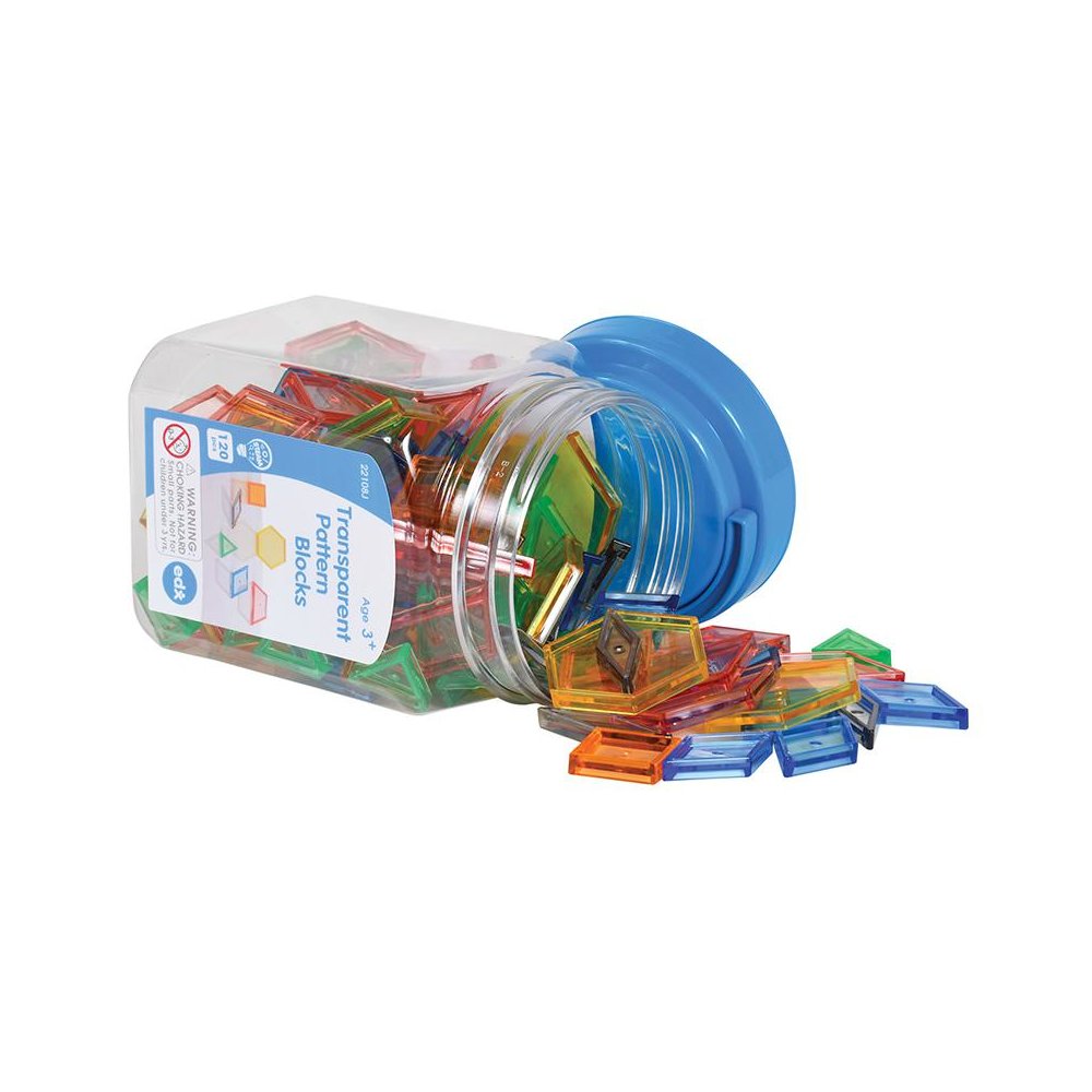 Transparent Pattern Blocks - Mini Jar - Set of 120. Picture 1