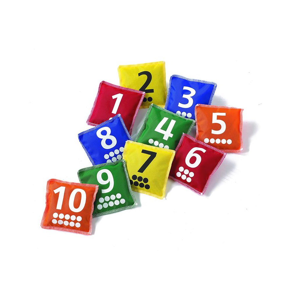 Number & Dot Bean Bags - Set of 10. Picture 1