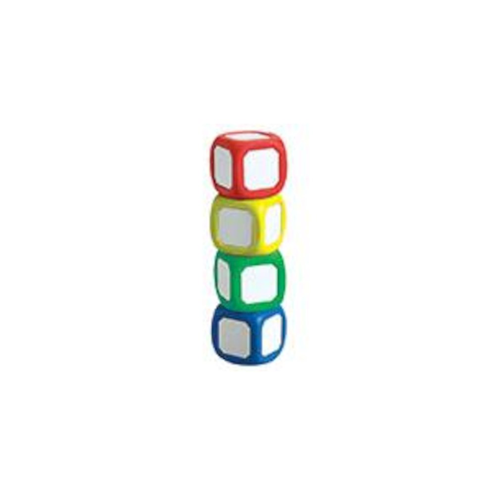 MAGNETIC WRITE-ON WIPE-OFF DICE SET OF 4 SMALL DICE IN ASSORTED COLORS. Picture 2