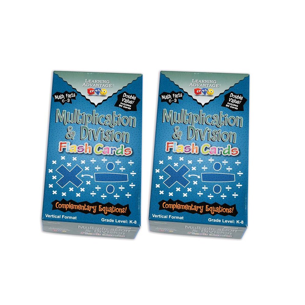 Value Vertical Flash Cards  Multiplication & Division Set - 90 Per Pack, 2 Packs. Picture 1