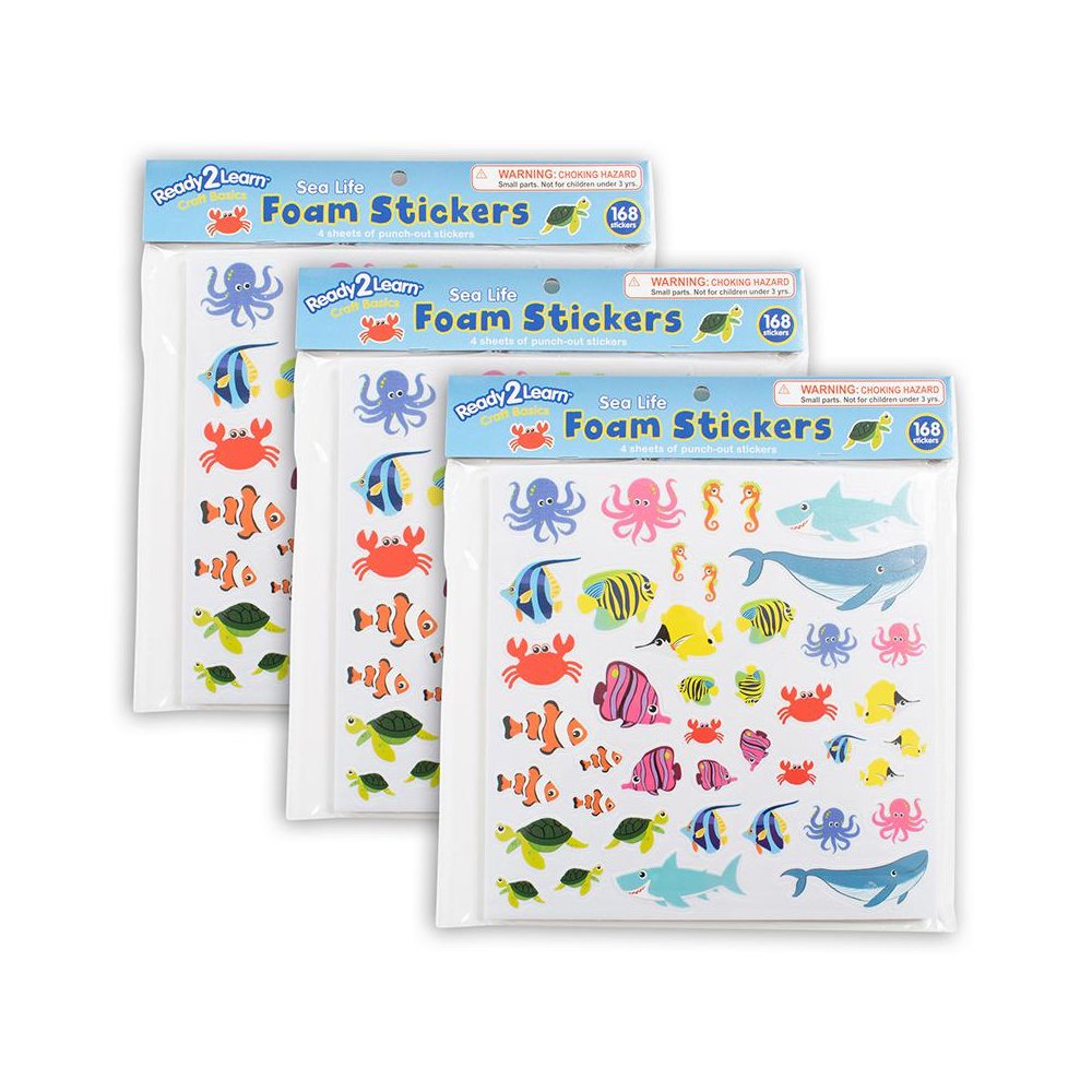 Foam Stickers, Sea Life, 168 Per Pack, 3 Packs. Picture 1