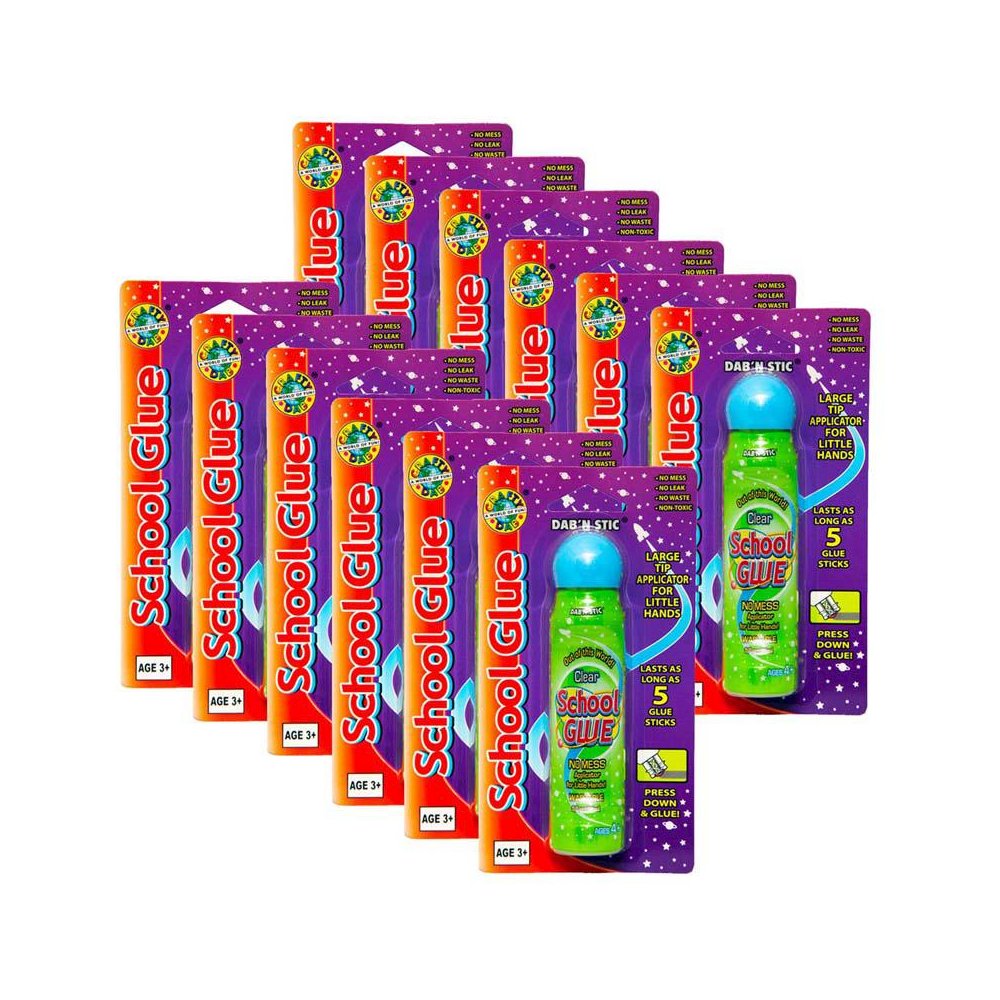 School Glue, Clear, 1.7 oz, Pack of 12. Picture 1