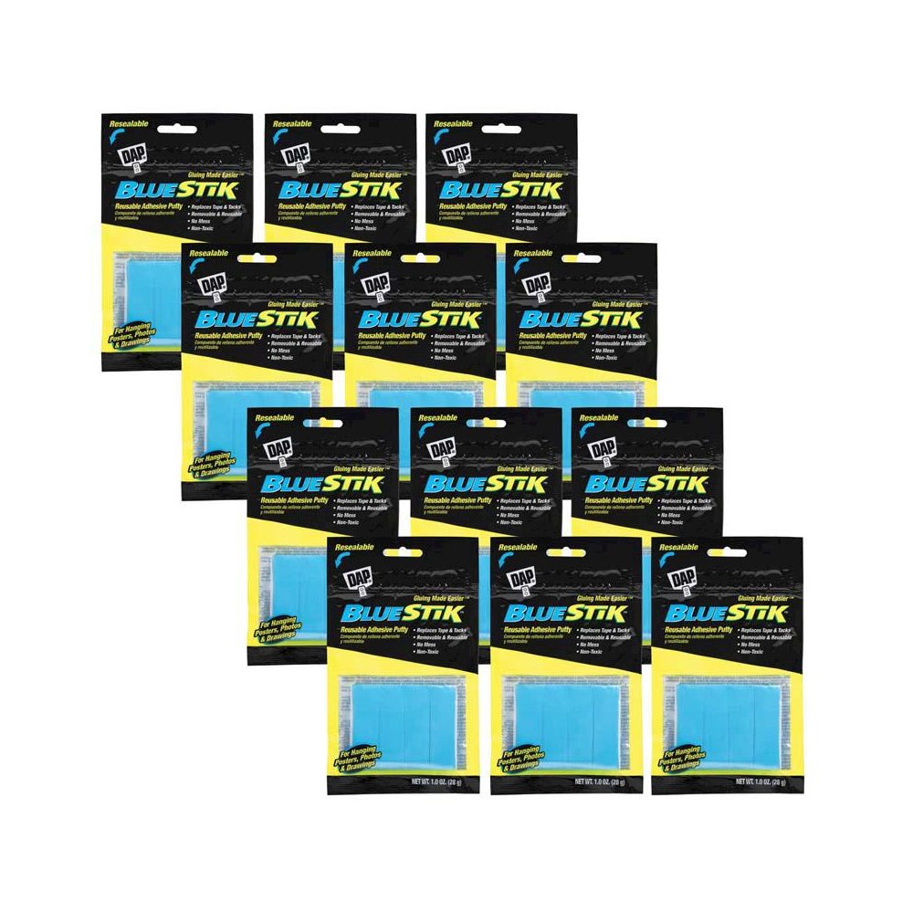 BlueStik Reusable Adhesive Putty, 1 oz. Per Pack, 12 Packs. Picture 1
