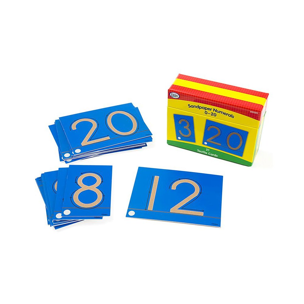 TACTILE SANDPAPER NUMBER CARDS 0-20. Picture 1