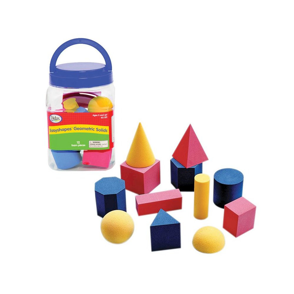 Foam Geometric Solids, 12 Pieces. Picture 1