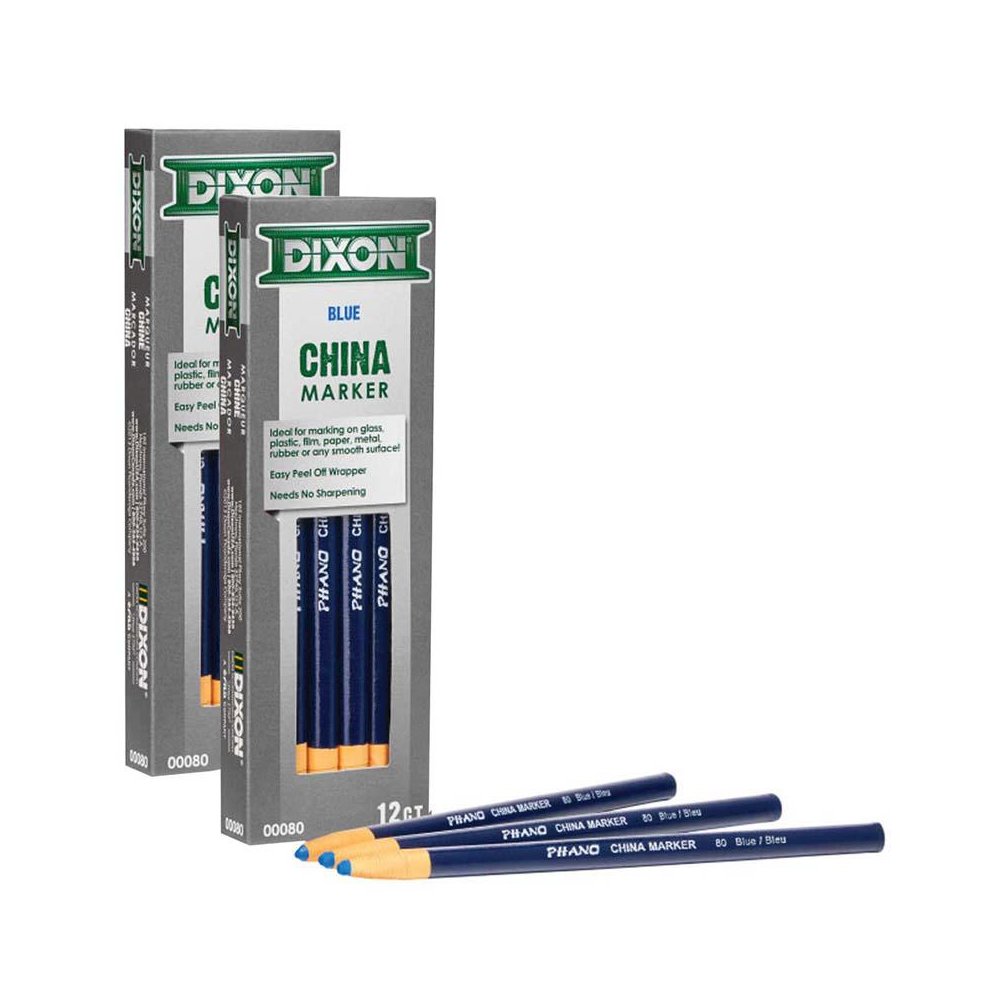 Phano China Markers, Blue, 12 Per Pack, 2 Packs. Picture 1
