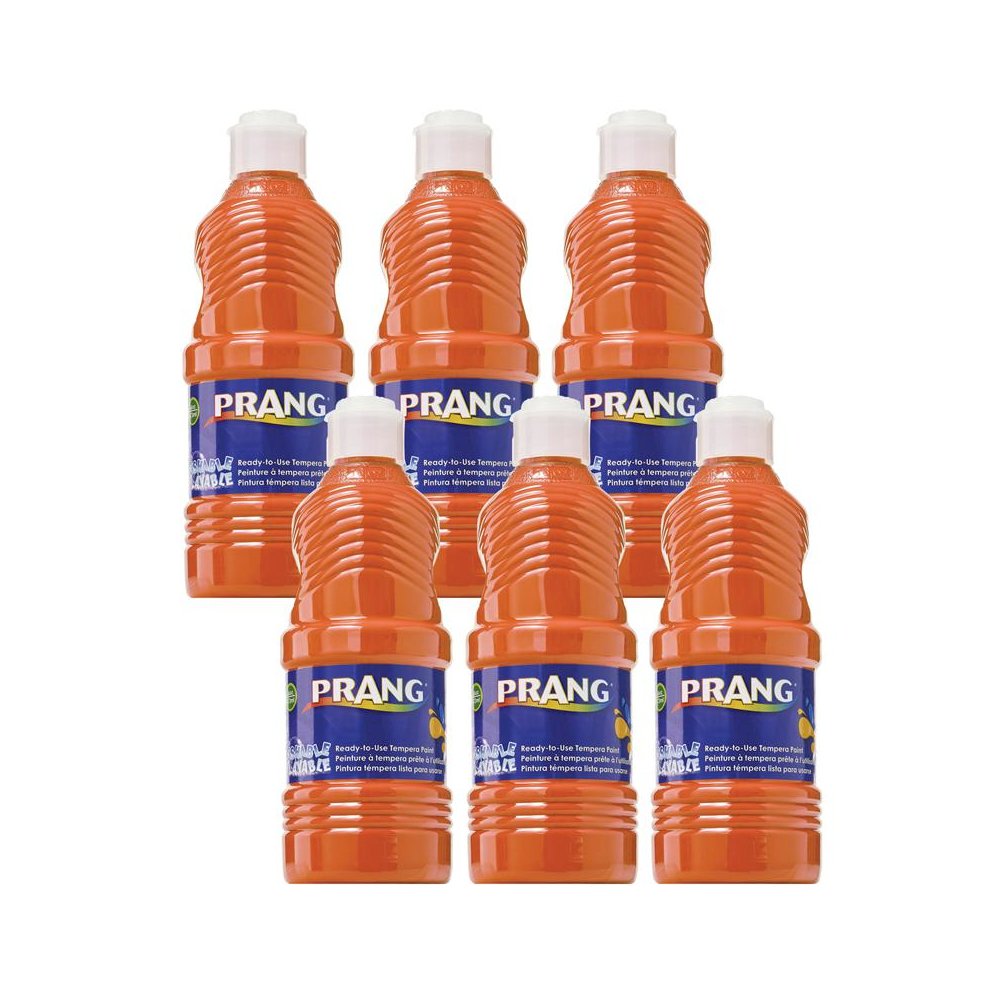 Washable Tempera Paint, Orange, 16 oz, Pack of 6. Picture 1