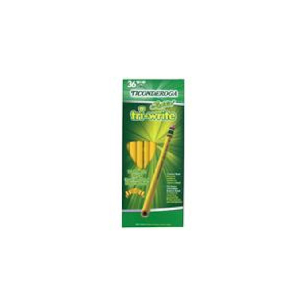 Ticonderoga Laddie Tri-Write Pencil, HB #2, Yellow Barrel, 36/Box. Picture 2
