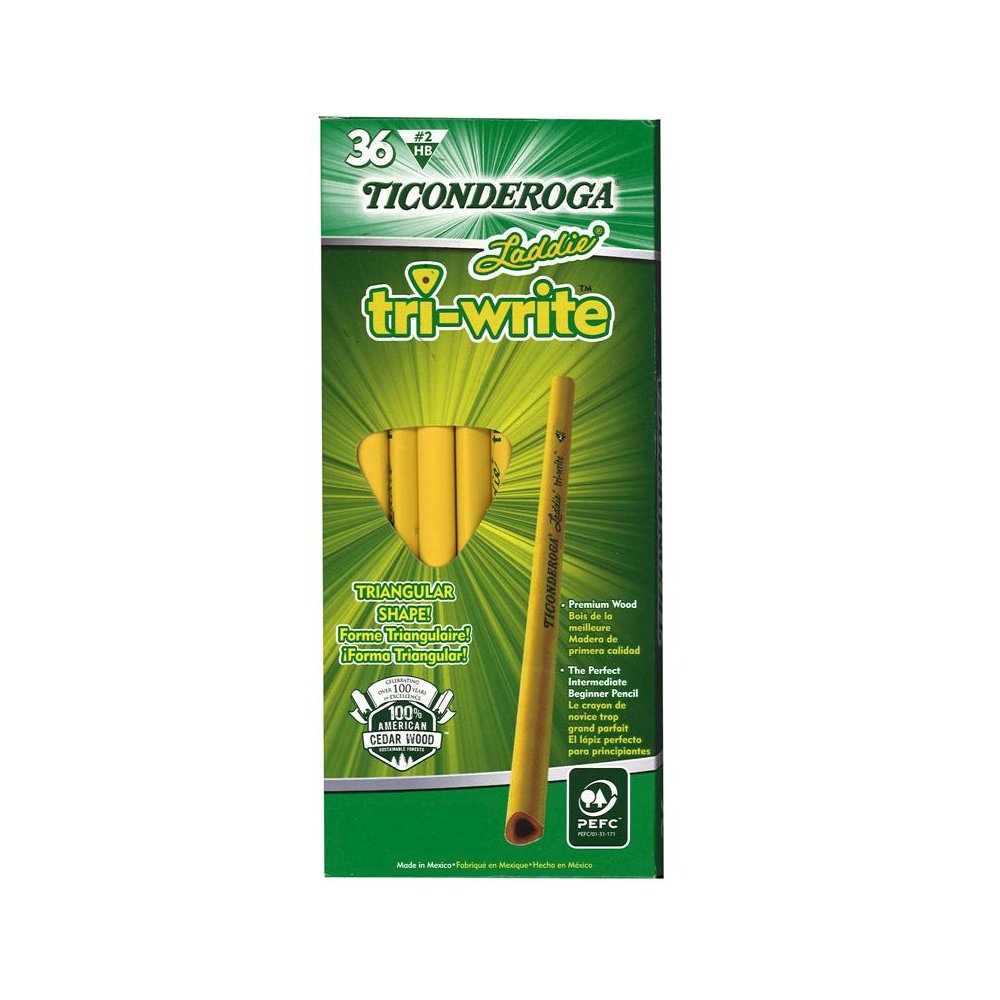 LADDIE TRI WRITE 36CT INTERMEDIATE PENCILS WITHOUT ERASER. Picture 1
