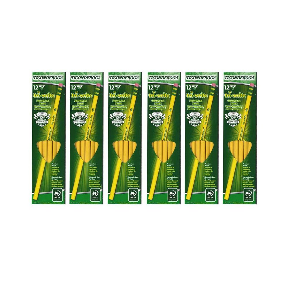 tri-write Pencils, 12 Per Pack, 6 Packs. Picture 1