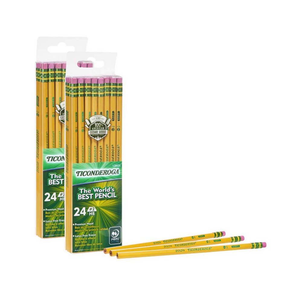 Pencils, #2 Soft, Yellow, Unsharpened, 24 Per Pack, 2 Packs. Picture 1