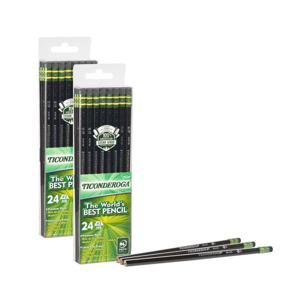 Pencils, #2 Soft, Black, Unsharpened, 24 Per Pack, 2 Packs. Picture 1
