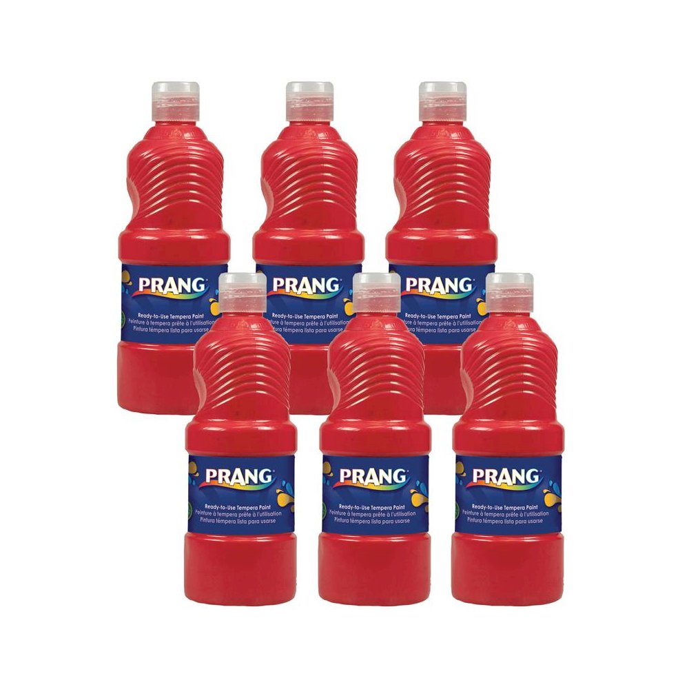 Ready-to-Use Tempera Paint, Red, 16 oz, Pack of 6. Picture 1