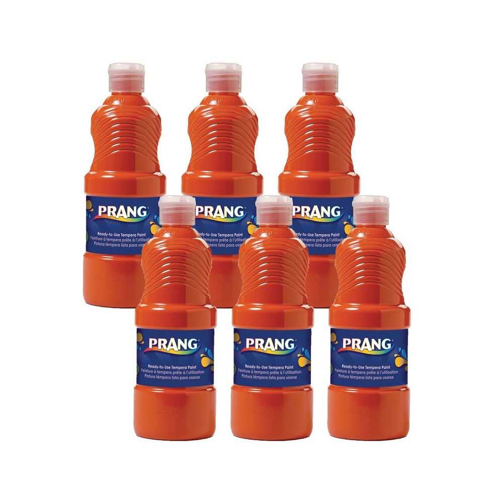 Ready-to-Use Tempera Paint, Orange, 16 oz, Pack of 6. Picture 1
