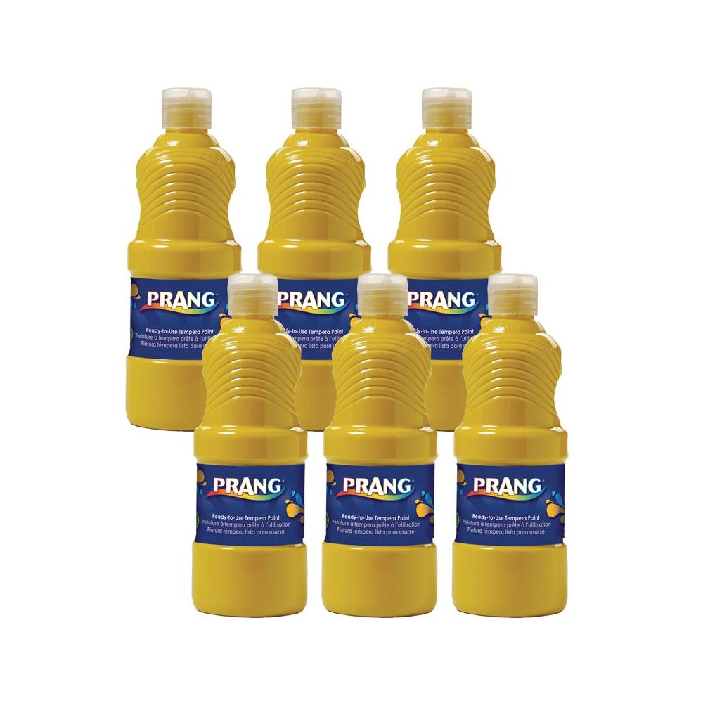 Ready-to-Use Tempera Paint, Yellow, 16 oz, Pack of 6. Picture 1