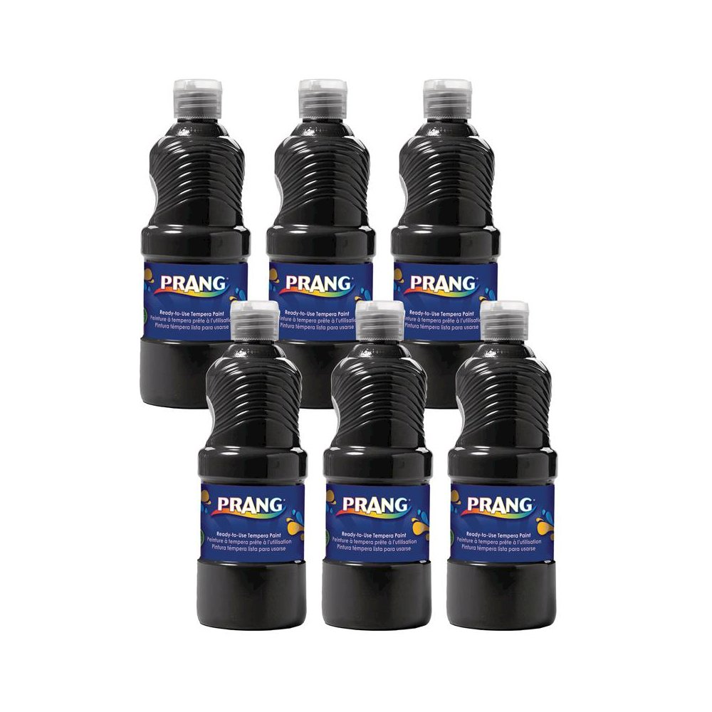 Ready-to-Use Tempera Paint, Black, 16 oz, Pack of 6. Picture 1