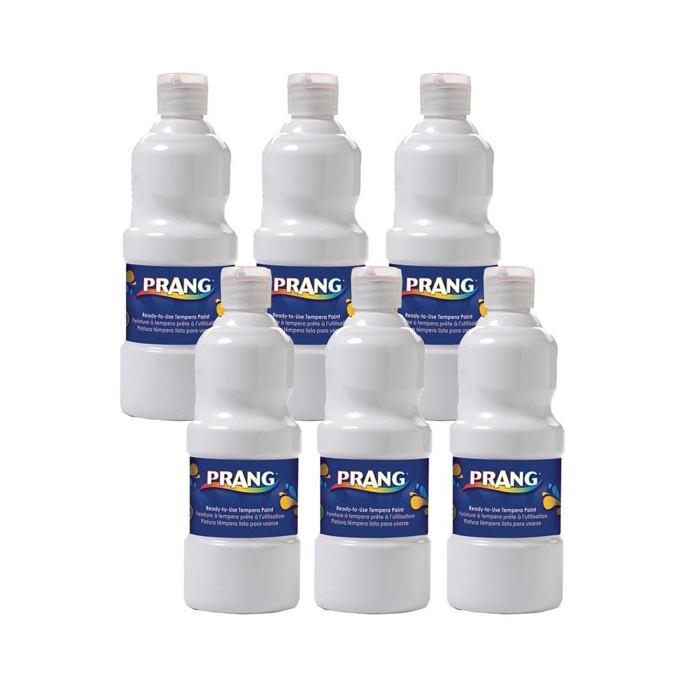 Ready-to-Use Tempera Paint, White, 16 oz, Pack of 6. Picture 1
